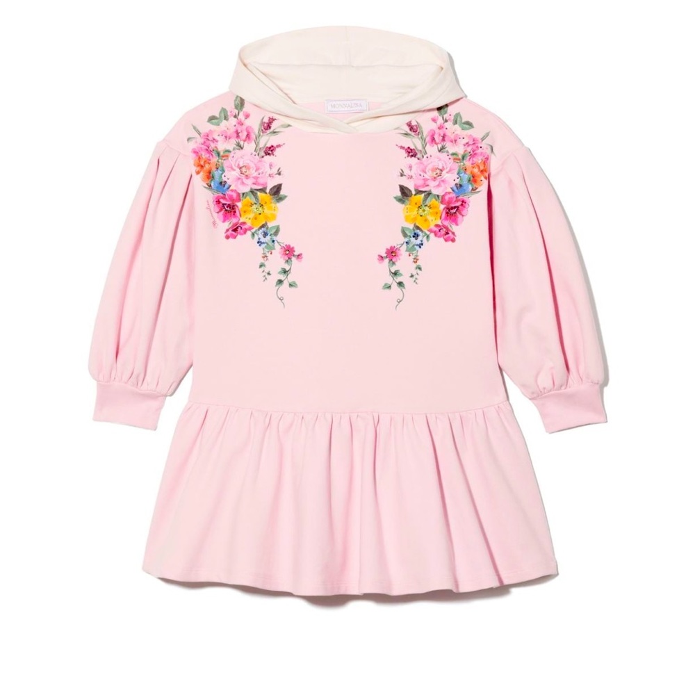 Monnalisa
long sleeve hoodie dress 🌷